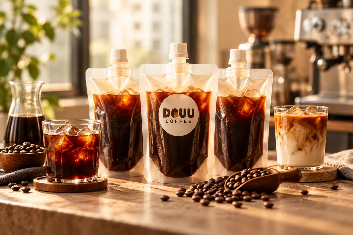 DOUU Coffee pouches collection, concept promotional image