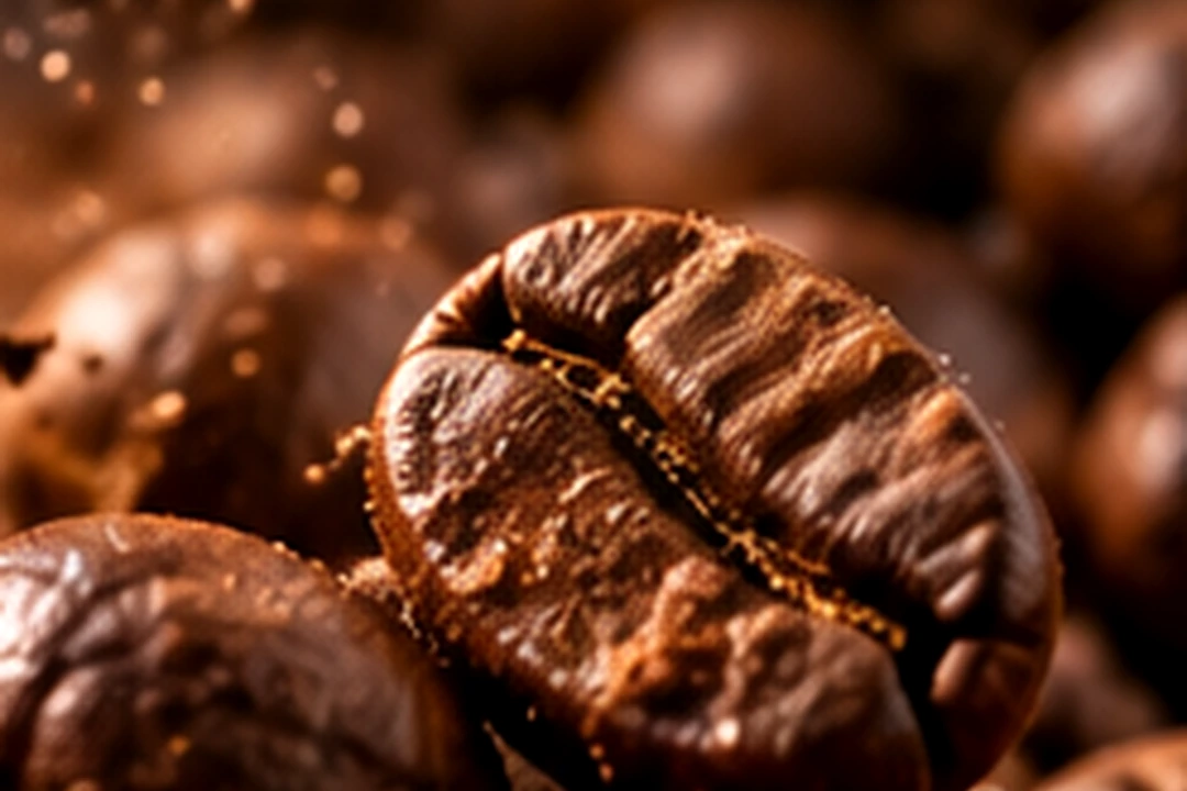 Coffee beans close-up, illustrative atmosphere